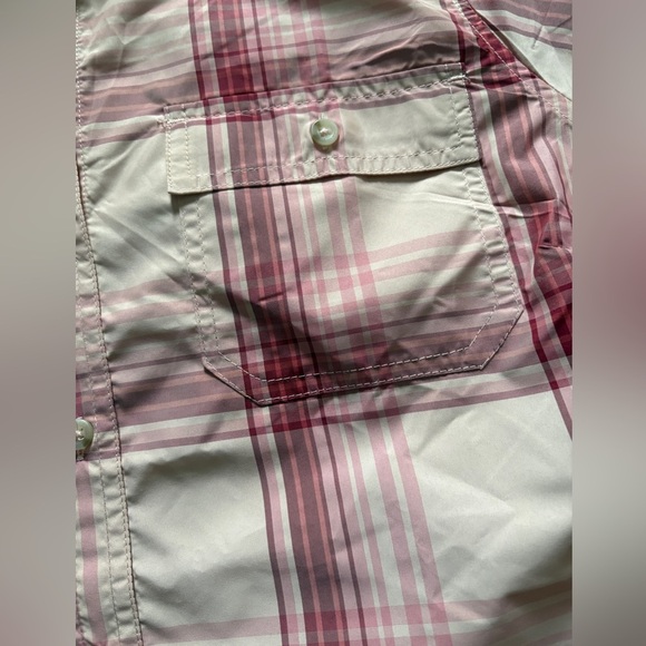 Eddie Bauer Women's Pink and White Plaid Button-Down Shirt - Picture 8 of 8
